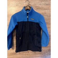 Columbia Fleece Jacket boy size M 8-10 yrs Blue full zipper Warm Boys' Jacket price