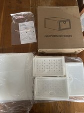 Large Clear Shoe Storage Boxes 12 Pack - Open Box Shoe Storage Box price