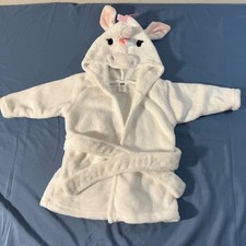 HB Baby Unicorn Hooded Bathrobe Robe 0-9 Months White Fuzzy Baby Bathrobe price