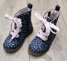Cat & Jack Girls Toddler Boots With Pink Polka dots Laces Zipper Size 6 Girls' Boots price