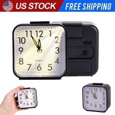 Small Desk Travel Alarm Clock Analog Battery Operated Silent No Ticking w/Light Desk Clock price