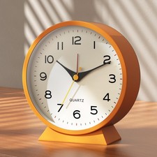 ® 4.5" Analog Alarm Clock,Small Retro Desk Clock Battery Operated,Slient M Desk Clock price