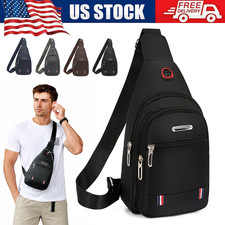 Men’s Canvas Sling Backpack Shoulder Bag Travel Casual Crossbody Chest Pack US Men's Sports Bag price