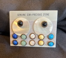 Vintage Stud Earrings Semi Precious Stone earring set gold tone multi colored Coloured Stone Earrings price