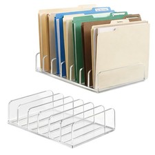 2 Pcs Acrylic File Organizer,7 Slots Desktop File Sorter Organizer,Paper Orga... Document Rack price