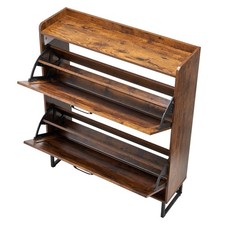 Uimoso Shoe Storage Cabinet with 2 Flip Drawers and Farmhouse Style, Brown Shoe Cabinet price