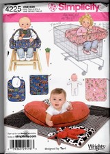 Vintage Uncut Sewing Pattern 4225 Baby Shopping Cart High Chair Cover Pillow Bib High Chair Cover price
