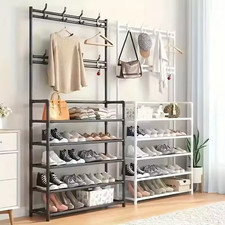 Entryway Coat Rack Shoe Bench Hall Tree Stand with Hooks Shelves Storage Organiz Hall Tree price