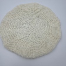 Hand Knitted Ivory Baby Beret Hat Cozy Newborn Infant Winter Cap One Size Baby Hat price