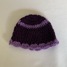 Handmade Crochet Baby Hat Purple Lavender Soft Knit Infant Beanie Newborn Gift Baby Hat price
