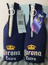 2 CORONA EXTRA BEER BOTTLE ZIP UP COOLER HUGGIE COOZIE COOLIE KOOZIE NEW BARWARE Bottle Coolers price