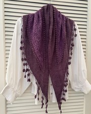 Scarf Wrap Boho Purple w Fringe Women's Scarf price