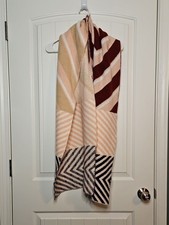 Maeve by Anthropologie Striped Geometric Knit Scarf in Blush, Burgundy & Black Women's Scarf price