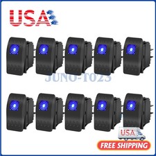 10PCS Waterproof Marine Boat Car Rocker Switch 12-24V SPST ON-OFF 4PIN Blue LED Switches price