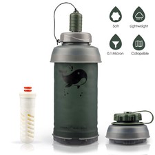 Water Purifier Bottle Filter Bottle w/Straw,Reusable,750ml Collapsible&Foldable Water Purifier price