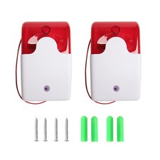2 Pack 12V Mini Wired Sound Alarm Strobe Light Siren Home Security System Security System Sets price