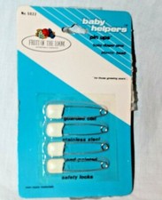 NEW IN PACKAGE  SET OF 4 VINTAGE BABY DOUBLE SAFETY DIAPER PINS WHITE Baby Safety Set price
