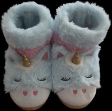 Wonder Nation Light Blue And Pink Unicorn Slippers Size 2-3 Girls' Slippers price
