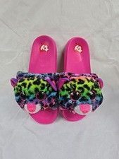 TY Beanie Slide Pink Multicolor Dotty Girls Slippers Size 4–5 Pre-Owned Girls' Slippers price