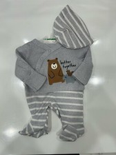 NWT Gerber Baby Grey Stripes 3 Piece Pants Hat Long Sleeve Shirt Set Sz Preemie Baby Shirt price