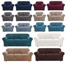 Stretch Velvet Sofa Cover Chair Couch Loveseat Slipcover Protector+Cushion Cover Loveseat price
