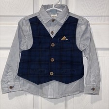 Little Lad Button Down Mock Vest And Pocket Square Size 24 Months Baby Undershirt price