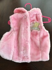 Disney Baby Girls Pink Winnie And Piglet Faux Fur Hooded Vest 12/28 Months Baby Undershirt price