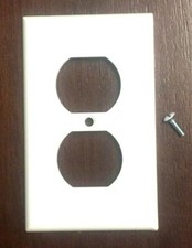 6 PC White Plastic Cover Duplex Receptacle  Wallplate Outlet Cover price