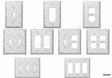 Diamond Plate Aluminum Wall Switch Plate Outlet Cover Toggle Rocker GFI Garage Outlet Cover price