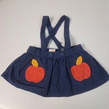 Cat & Jack Baby Girls Apple Pinafore Jumper Skirt 3–6 Months Navy 100% Cotton Baby Skirt price