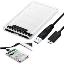 2.5" SATA USB 3.0 Clear Hard Drive Disk HDD SSD Enclosure External Laptop Case， HDD Enclosures price