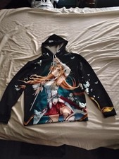 Amiala Graphic Art Japan Girl Anime Hoodie Sweatshirt Unisex M  Pink Blue Women's Sweatshirt price