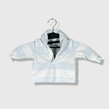 Ralph Lauren Velour Polo Pullover Baby 3M Light Blue Striped Classic Preppy Baby Sweater price