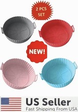 Silicone Air Fryer Basket Liners Round - 2Pcs Reusable Air Fryer Silicone Pots Fryers price