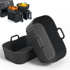 2 Pack Silicone Air Fryer Liners Reusable for 8–10QT Dual Basket Air Fryers Fryers price