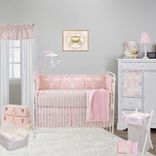 Sweet & Simple Pink Floral Pillow Pack Chair Hamper Mobile Valance Sheet Baby Pillow & Cover price