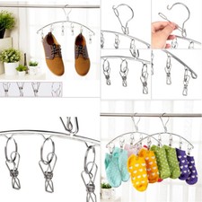 US 3 Pack Stainless Steel Laundry Drying Rack Clothes Socks Hanger w/ 10 Clips Clothes Drying Rack price