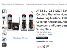 Cordless Phone AT&T BL102-3S 3-Handset System Cordless Phone price