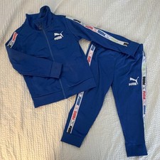 PUMA Toddler 2-Piece Fleece Tracksuit Set Full Zip Jacket & Pants Blue 3T Baby Tracksuit price