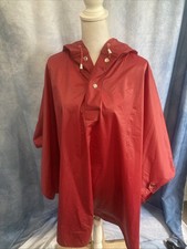 Vintage 90s Heavy Duty Red Rain Poncho Rubberized Waterproof Hooded Gorpcore Raincoat & Poncho (Outdoor) price