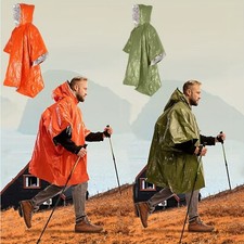 4 Pcs Emergency Poncho, Film Thermal Raincoat Blanket Insulated Outdoor Camping Raincoat & Poncho (Outdoor) price