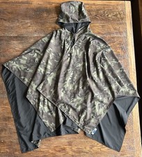 RAINRAPS Hooded Rain Poncho Reversible Camo Black Wrap Jacket Button One Size Raincoat & Poncho (Outdoor) price
