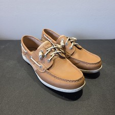Sperry Women's Songfish Linen /Oat 2 Eye Lace- Up Boat Shoes Size 10 STS84720 Women's Boat Shoes price