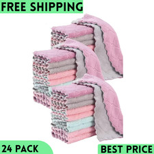 24 Pack Kitchen Dish Cloths Towels, Super Soft and Absorbent Multicolor... Kitchen Towel price