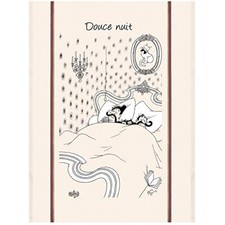Torchons & Bouchons, Dubout, Douce Nuit Printed French Kitchen Tea Towel, Cotton Kitchen Towel price