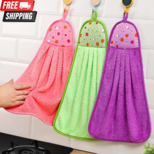 Hanging Kitchen Hand Towel Absorbent Coral Fleece Dish Cloth Multicolor 1 Pc USA Kitchen Towel price