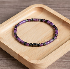 Healing Bracelet Amethyst Stone Bracelet Natural Hematite Men Reiki Jewelry Gift Ethnic Bracelet price