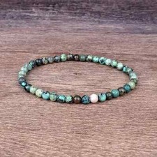 2025HOT Handmade 4mm African Turquoise Beads Bracelet Gift For Women Mother'Day Ethnic Bracelet price