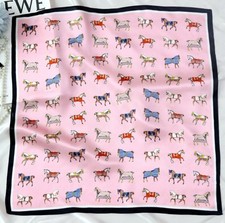 100% Silk Scarf Women Vintage Flower Kerchief 20" Small Square Bandana A21 Scarf price