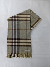 Burberry Classic Nova Check 100% Cashmere Green Scarf Made In Scotland Scarf price